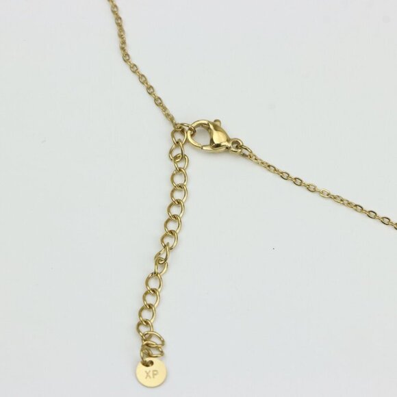 Layered Yellow Necklace with Round and Bar Pendant, Chic Design, XPNL0367 - Picture 4 of 12